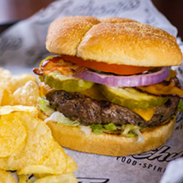 tj chumps burger and chips