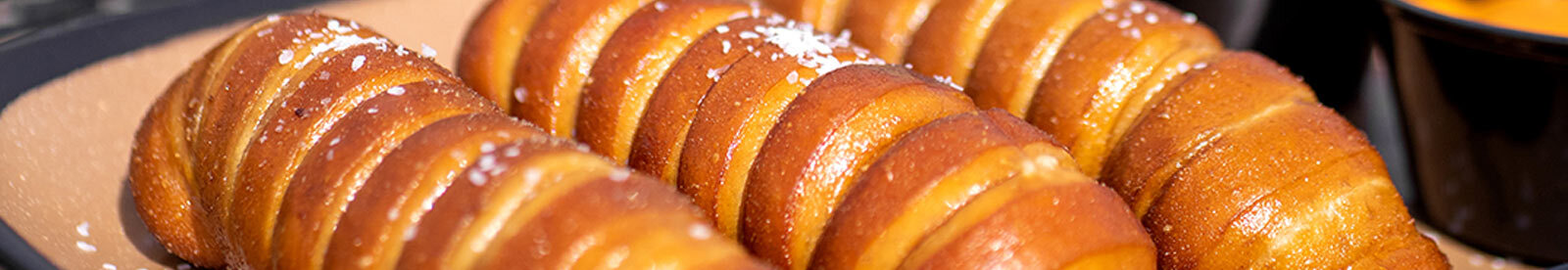 basket of pretzels bread sticks